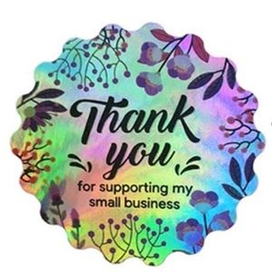 PREMIUM HOLOGRAPHIC Thank You stickers-1.5 inch